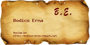 Bodics Erna névjegykártya